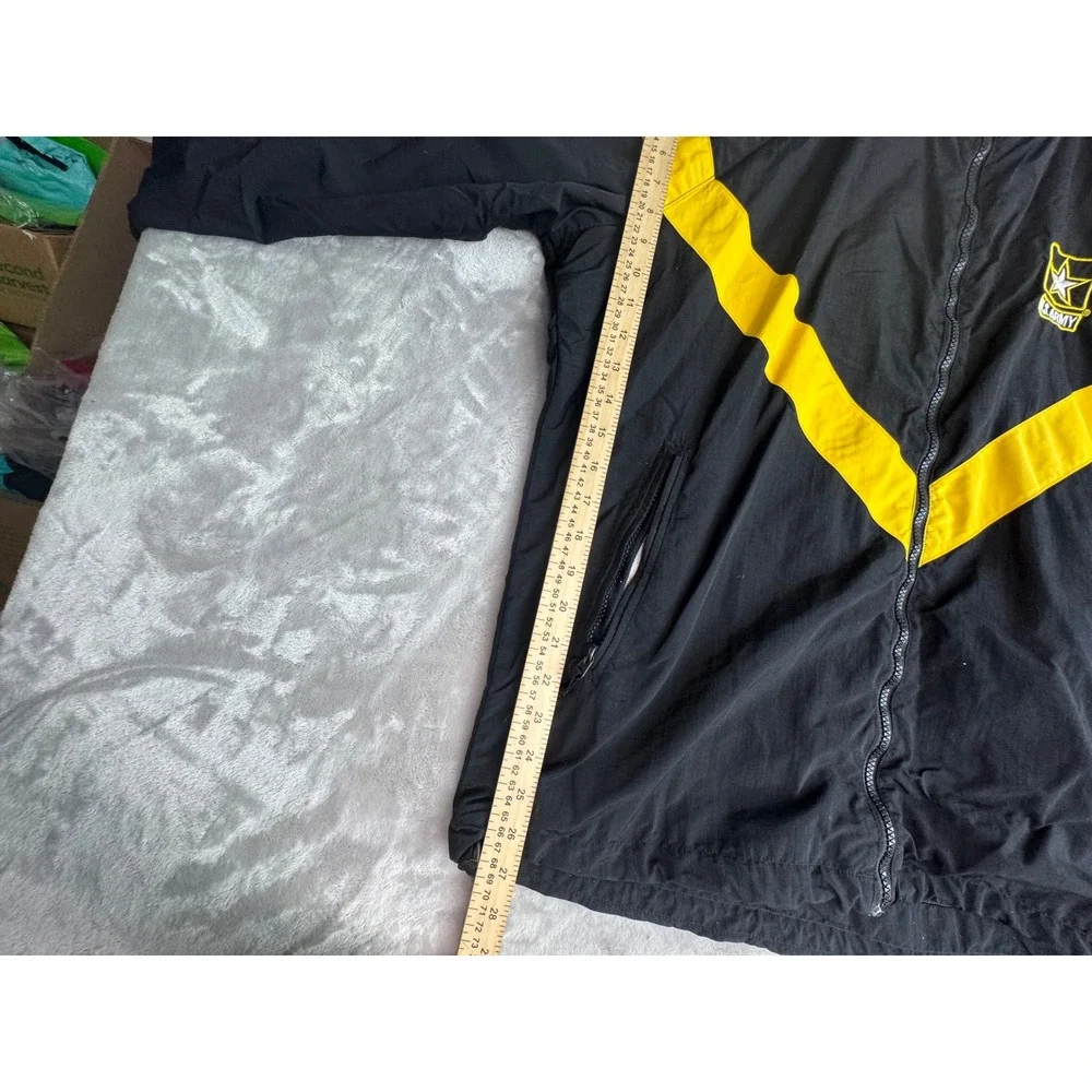 US Army APFU Physical Fitness Uniform Jacket Black Yellow Chevron Large Long